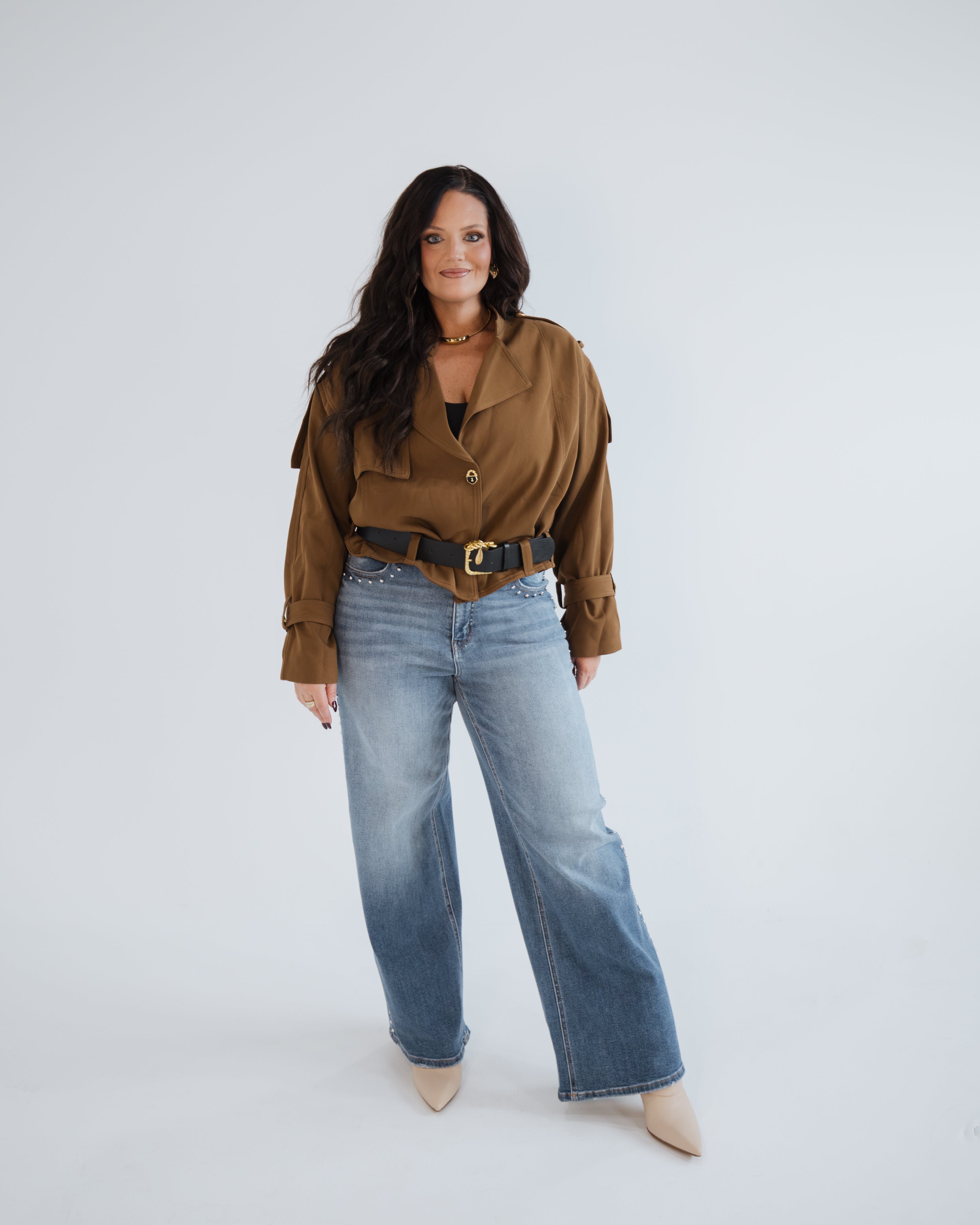 Cropped Draped Jacket