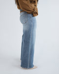 High Rise Studded Wide Leg Denim