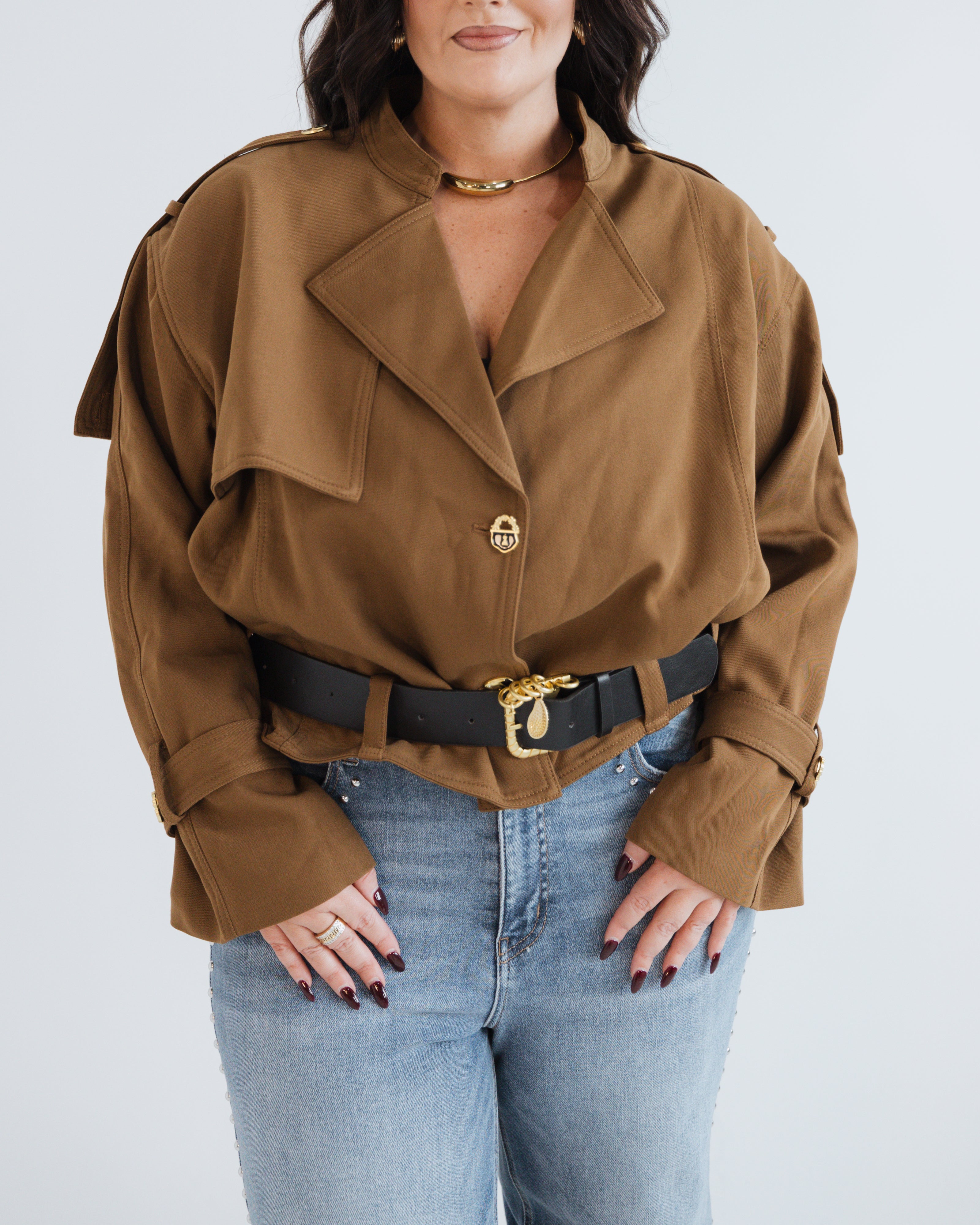 Cropped Draped Jacket