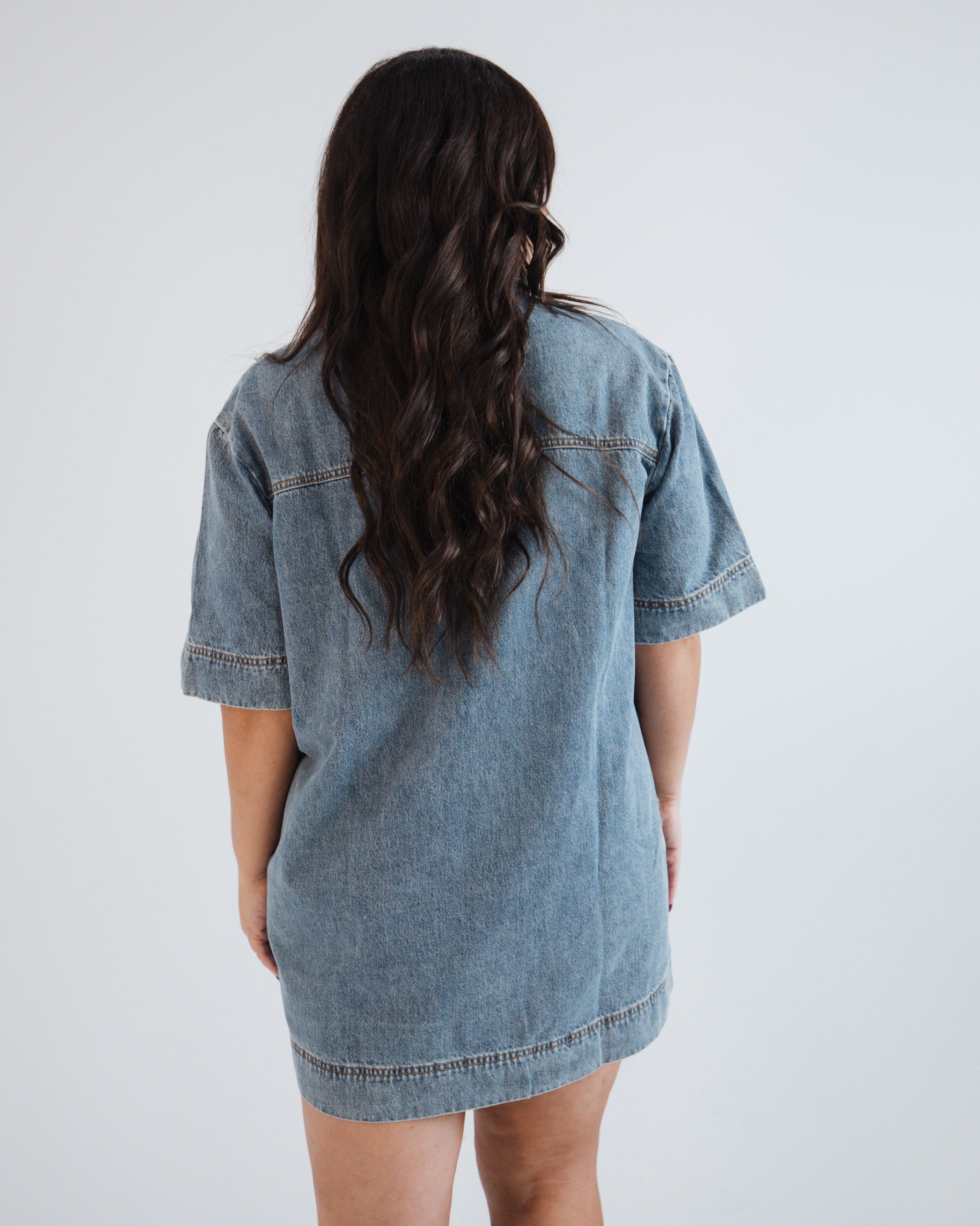 Denim Dress with Pockets