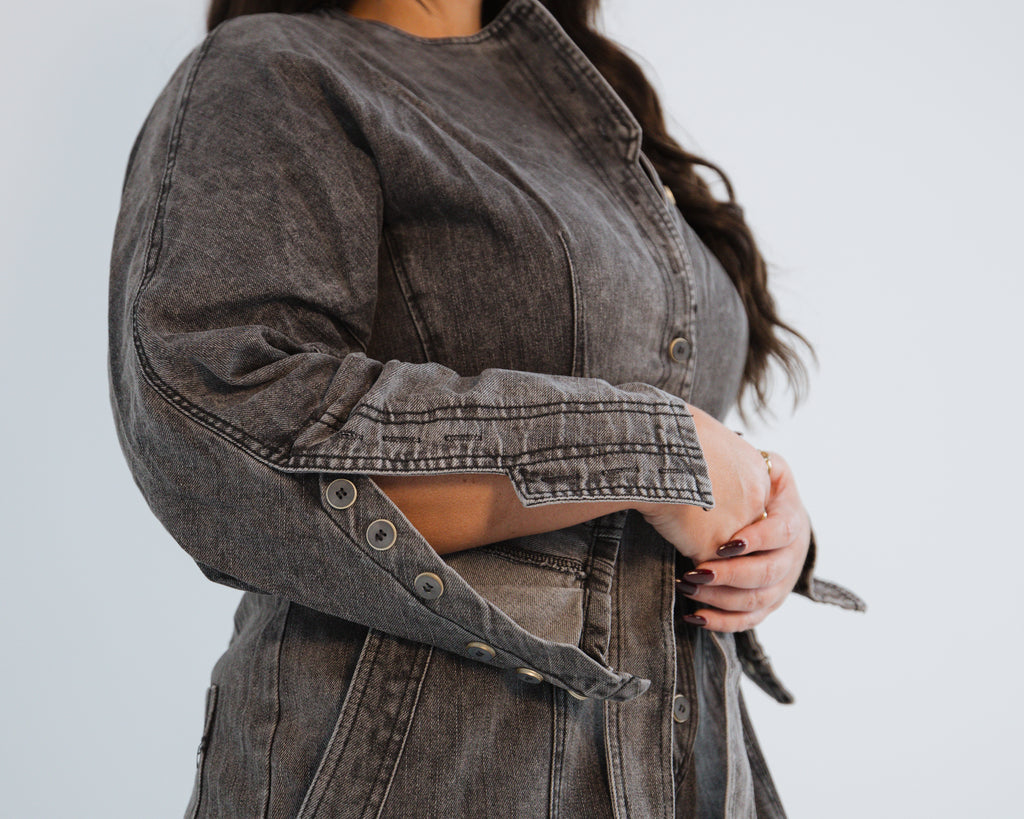 Black Wash Denim Jumpsuit