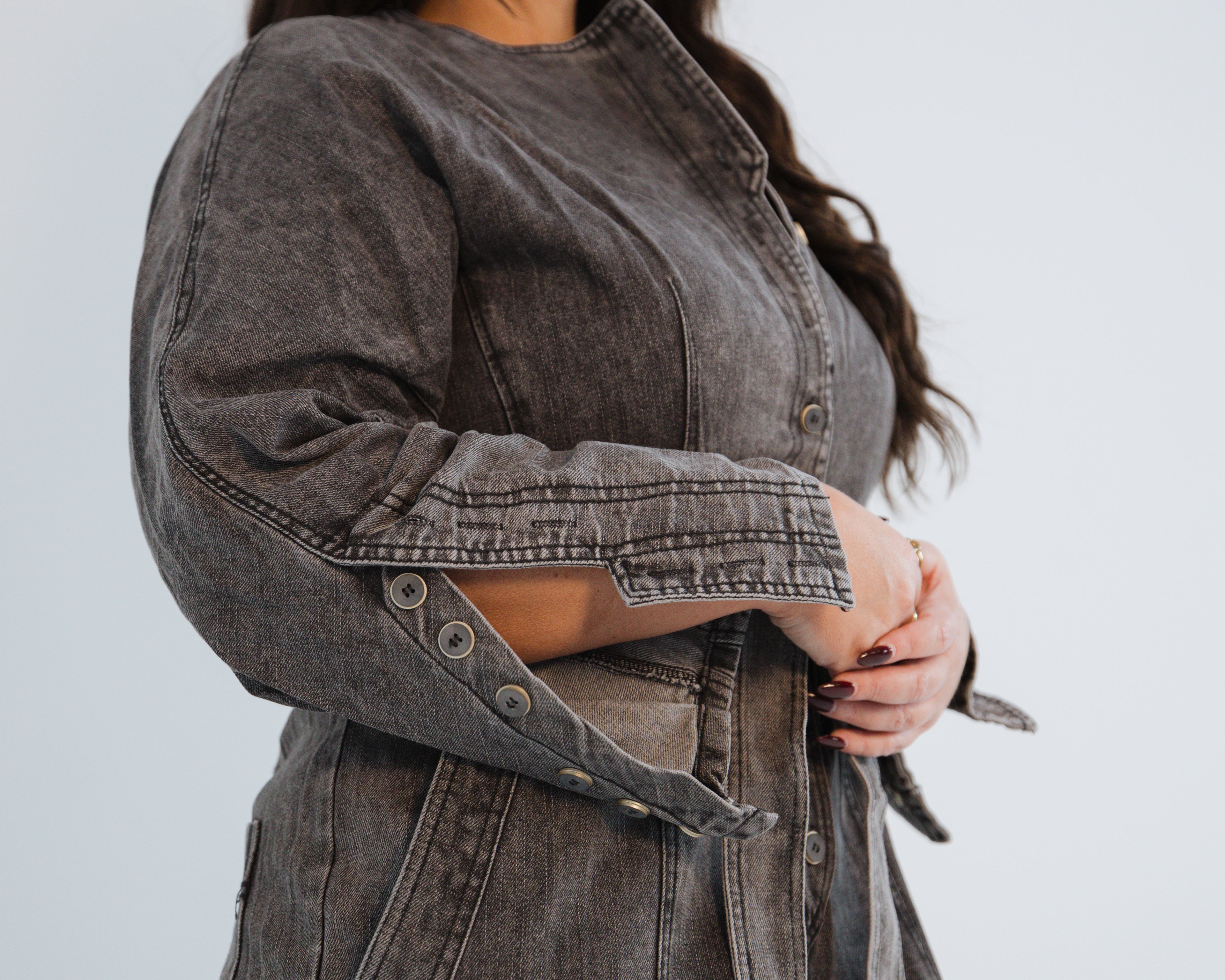 Black Wash Denim Jumpsuit