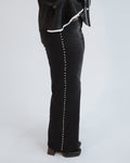 High Rise Silver Stud Wide Leg Denim