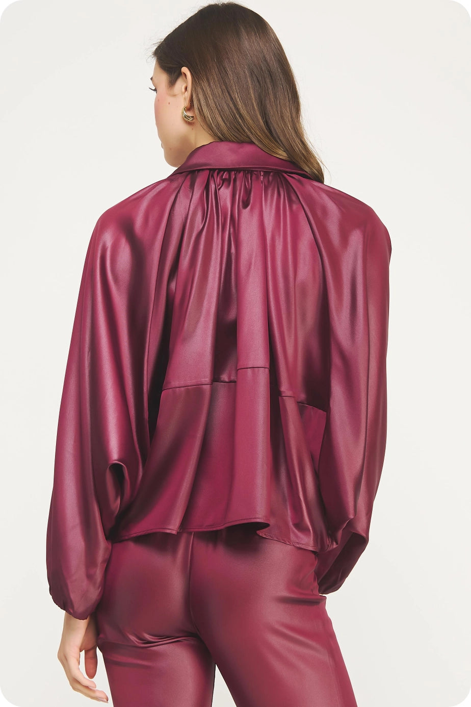 Shirred Satin Jacket